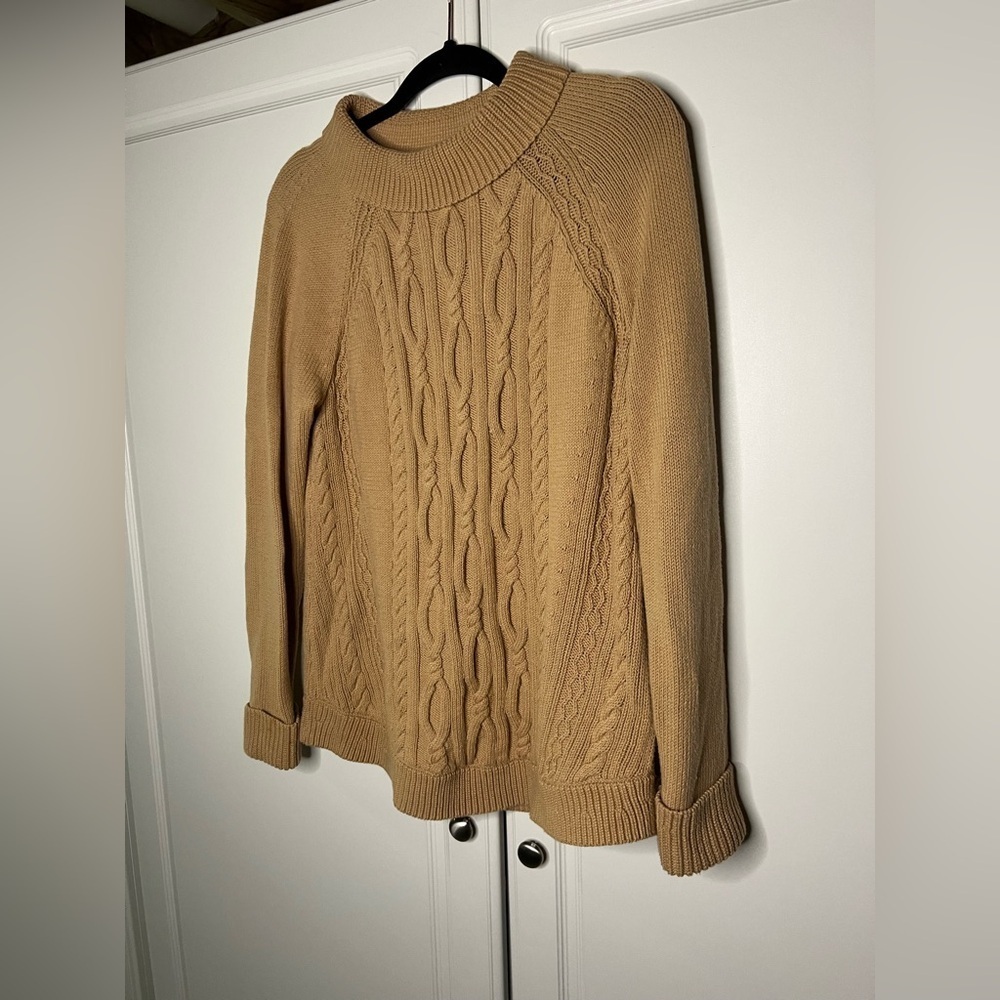 Talbots 100% Cotton Cableknit Fisherman Sweater - Picture 2 of 9